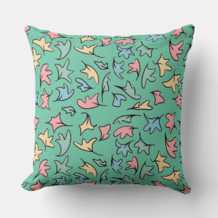 Coussin Vert Feuille Pastel