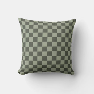 Coussin Vert foncé sage à carreaux damier à carreaux