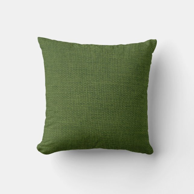 Coussin Vert-foncé simple de toile de jute (Recto)