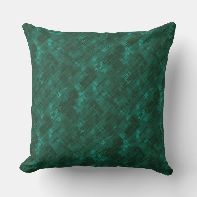 Coussin vert foncé tendance populaire abstrait (Recto)