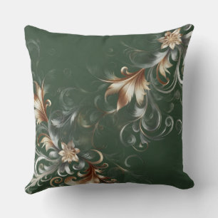 Coussin Vert forêt avec or et argent