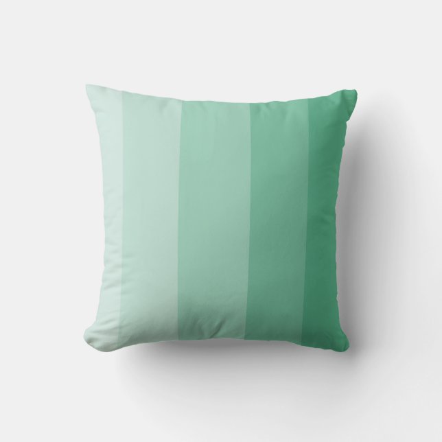 Coussin vert jade foncé ombré rayé (Recto)