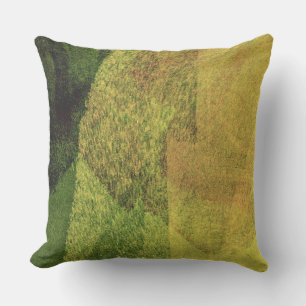 Coussin Vert jaune noir nature forêt peinture abstraite