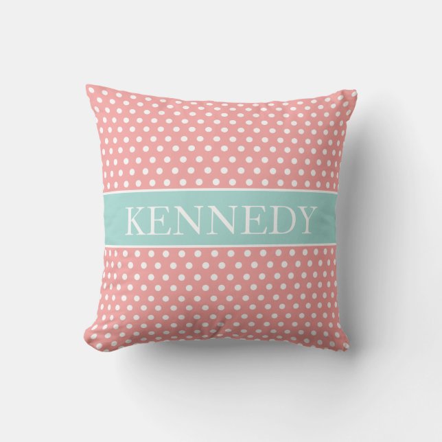 Coussin Vert léger mignon de menthe de corail du (Recto)