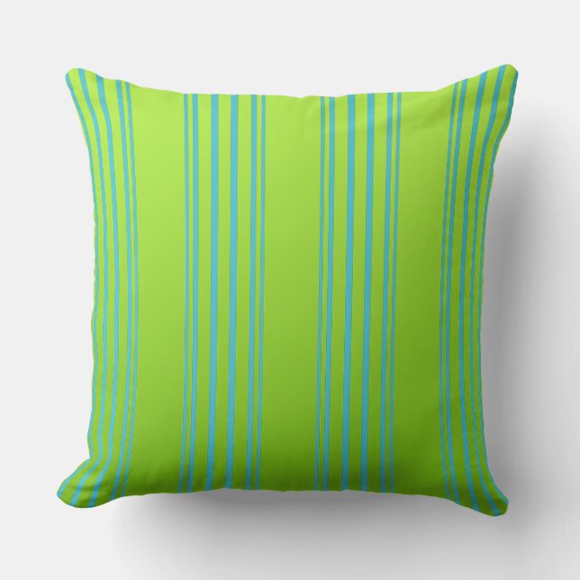 Coussin Vert Lime Et Turquoise (Recto)
