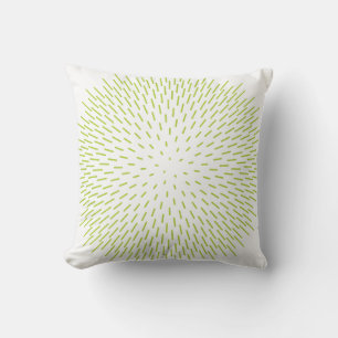 Coussin Vert lime moderne Sunburst Dash abstrait géométriq