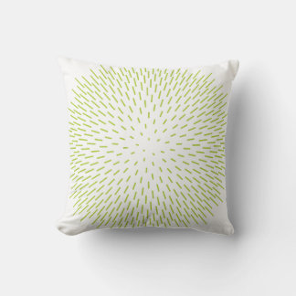 Coussin Vert lime moderne Sunburst Dash abstrait géométriq