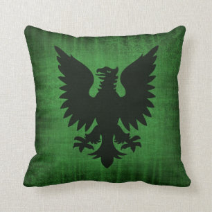 Coussin vert médiéval de velours