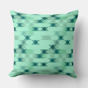 Coussin vert menthe géométrique