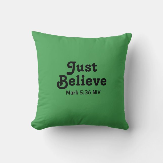 Coussin Vert mignon et noir Croire en Miracles Automne (Recto)