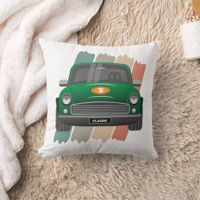 Coussin Vert mini voiture classique (Couverture)