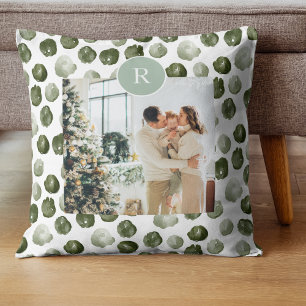 Coussin Vert moderne   Photo de famille   Jeu initial