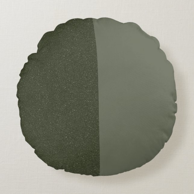 Coussin vert mousse ronde personnalisé - Matte + T (Devant)