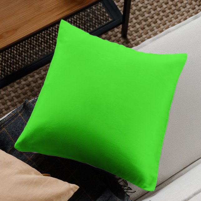 Coussin Vert Néon Uni | Classique (Créateur téléchargé)