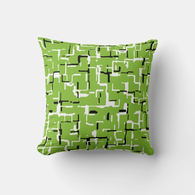 Coussin Vert noir blanc Motif tendance (Recto)