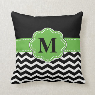 Coussin vert noir de Chevron