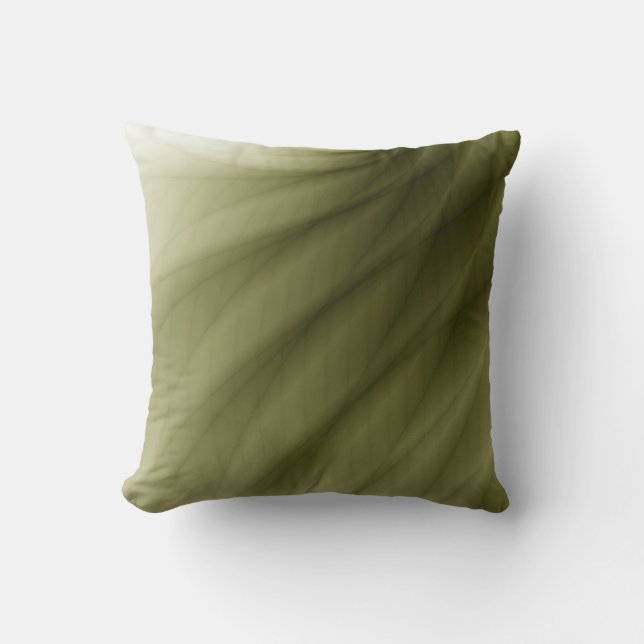 Coussin Vert olive Abstrait Décor Artistique (Recto)