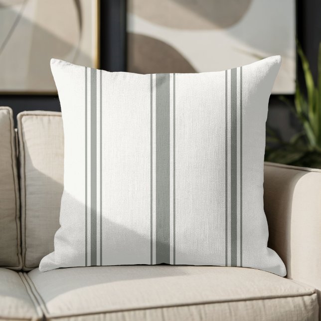 Coussin Vert olive et rayure d'avoine (Créateur téléchargé)