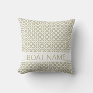 Coussin Vert olive gris Petit Motif géométrique. Personnal