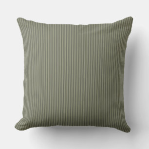 Coussin Vert olive rayure à ticks