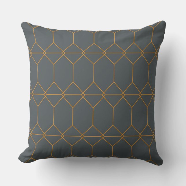 Coussin Vert, or, simple, rétro, élégante illustration (Recto)