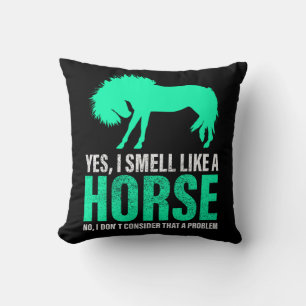 Coussin Vert Oui Je Sens Comme Un Cheval