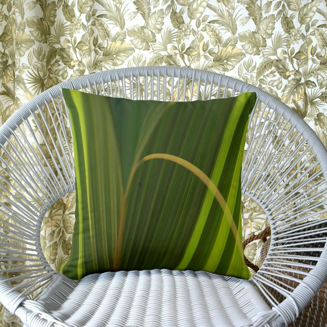 Coussin Vert Palm Fronds Naturel Tropical Abstrait (Créateur téléchargé)