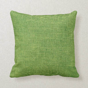 Coussin Vert pomme simple de toile de jute