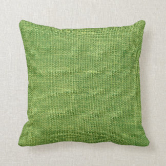 Coussin Vert pomme simple de toile de jute