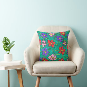 Coussin Vert printemps doux Floral