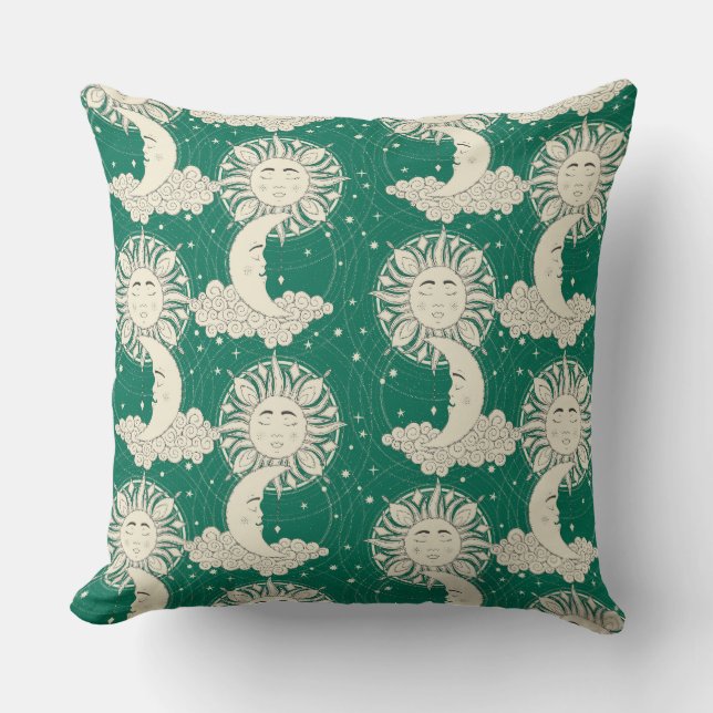 Coussin vert rêve bohème (Recto)