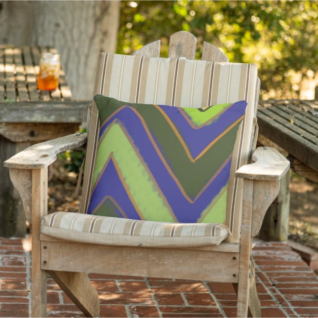 Coussin Vert Royal Violet Artistique  (Chaise)