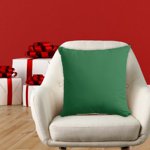 Coussin Vert sapin de Noël moderne uni de base coloré