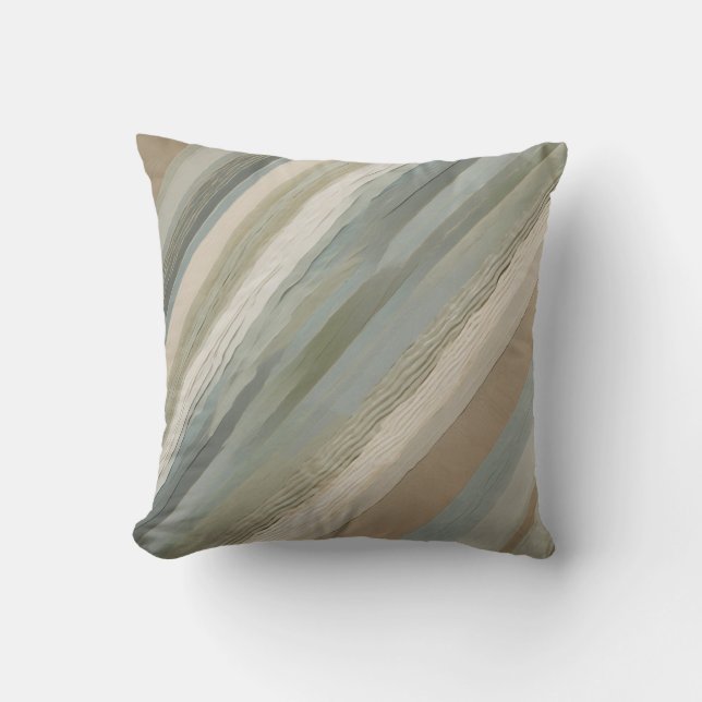 Coussin Vert Sauge Bleu Poussiéreux Beige Crème Abstrait 4 (Recto)