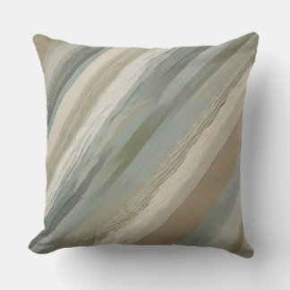 Coussin Vert Sauge Bleu Poussiéreux Beige Crème Rayure Abs