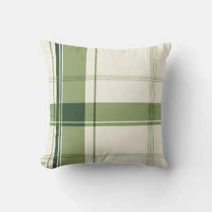 Coussin Vert sauge carreaux fenêtre ivoire