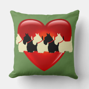 Coussin Vert sauge Impression carreaux 6 chien Terrier éco