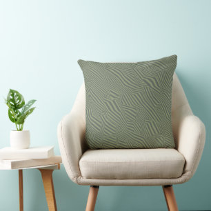 Coussin Vert sauge moderne Labyrinthe isométrique abstrait