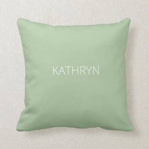 Coussin vert sauge naturel solide