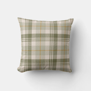Coussin Vert sauge neutre carreau
