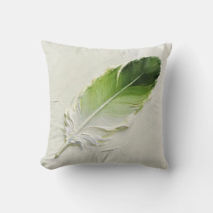 Coussin Vert Sauge Plume Moderne Neutre Biologique