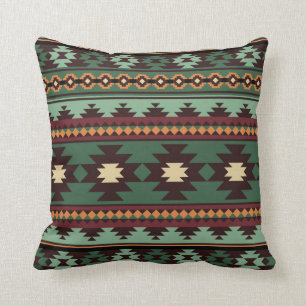 Coussin Vert tribal du sud-ouest