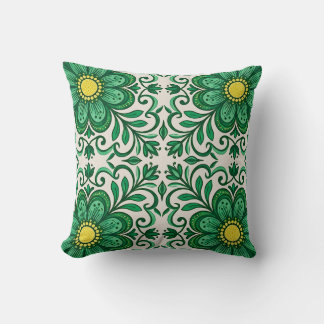 Coussin Vert Vintage 
