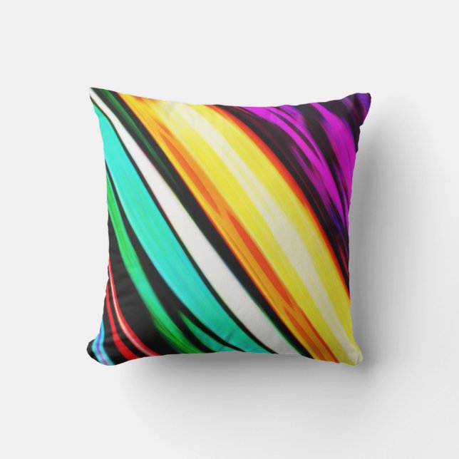 Coussin Vert Violet Et Jaune Abstrait 609 (Recto)