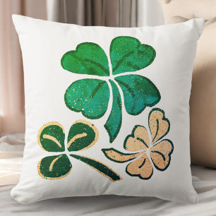 Coussin Verte Lucky Shamrock Clover Happy St. Patrick`s