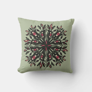 Coussin Verte sorcière étrange amoureux de la nature art p