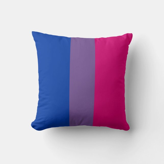 Coussin VERTICALE RAYÉE de FIERTÉ BISEXUELLE - 2014 (Recto)