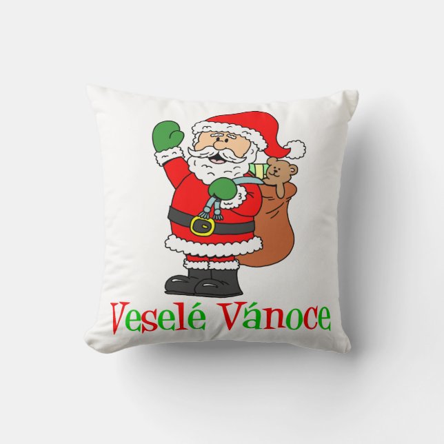 Coussin Vesele Vanoce Tchèque Noël Père Noël (Recto)