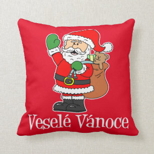 Coussin Vesele Vanoce Tchèque Noël Père Noël (RED)