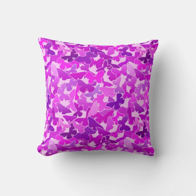 Coussin Vestige de papillons, d'Améthyste, de Violette et  (Recto)